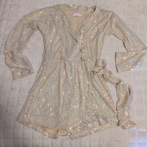 Pink Lily Sequin Romper shorts Small - Picture 5 of 12